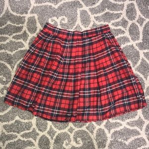 Red Plaid Skirt